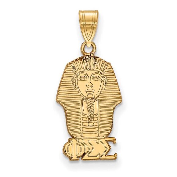 14K Plated Silver Phi Sigma Sigma Small Pendant - Picture 1 of 4